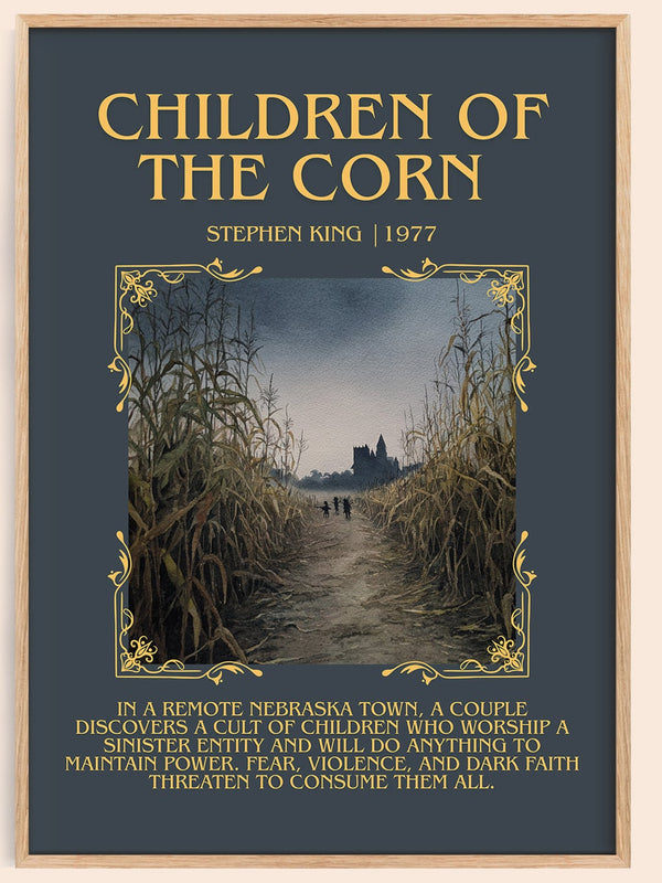 Children of the Corn minimalist book poster by Stephen King – framed literary art print