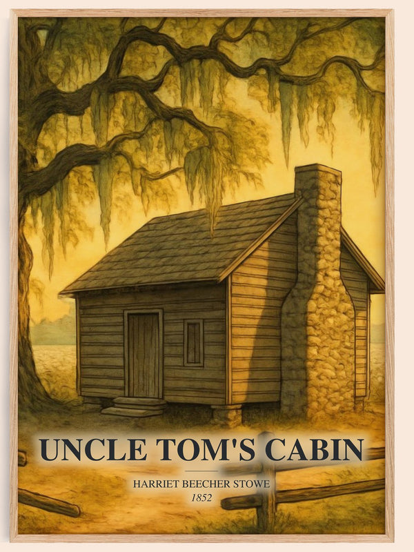 Uncle Tom'S Cabin watercolour book poster by Harriet Beecher Stowe – framed literary art print