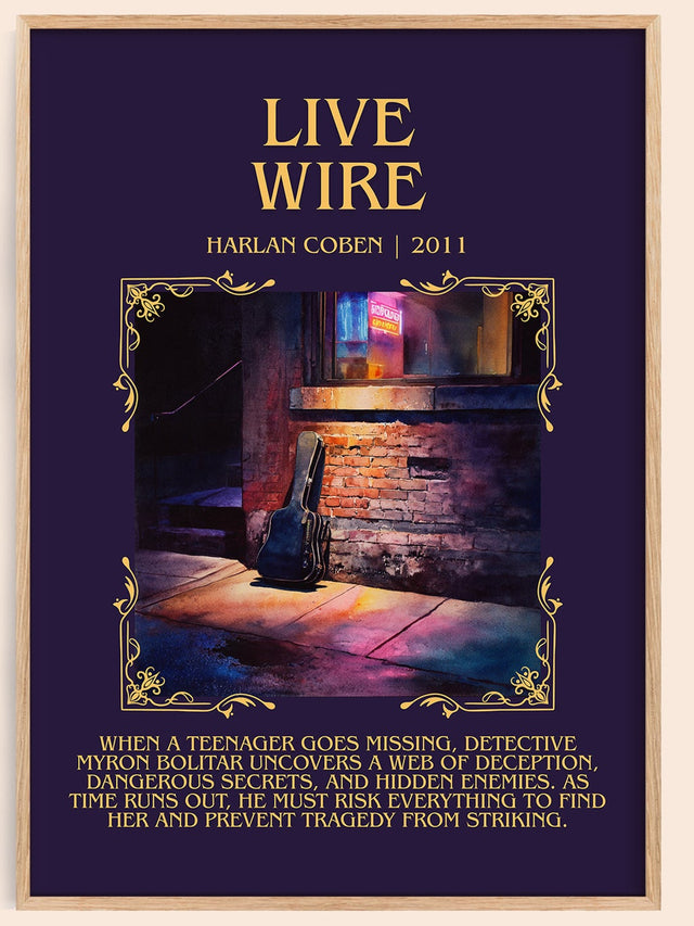 Live Wire Minimalist Book Poster by Harlan Coben