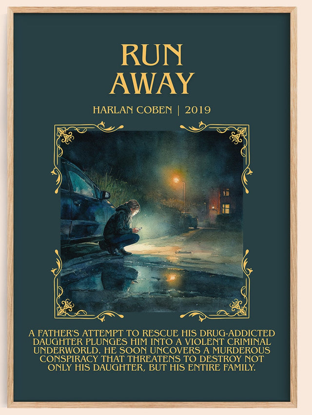 Run Away Minimalist Book Poster by Harlan Coben