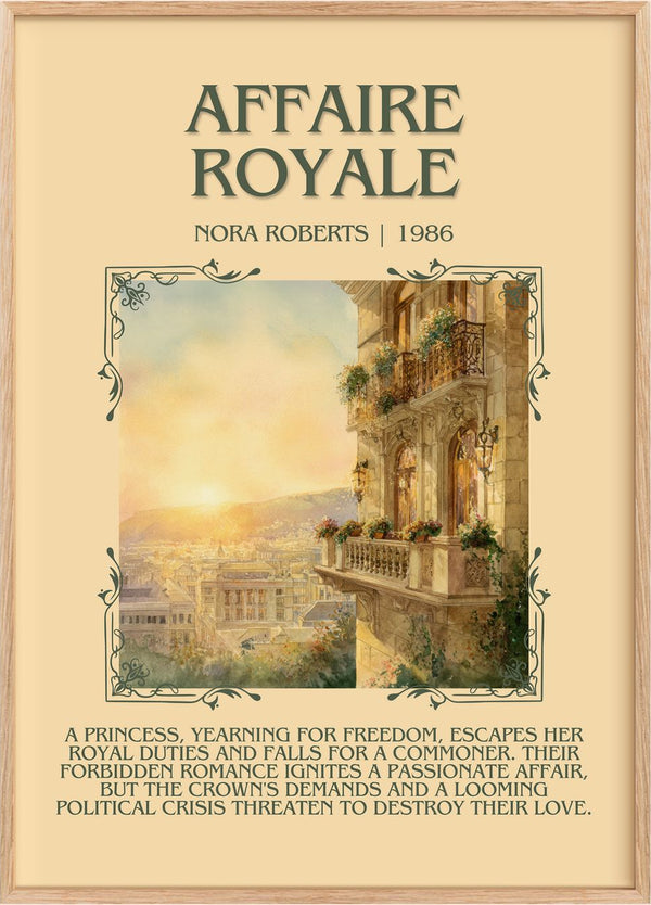 Affaire Royale Minimalist Book Poster by Nora Roberts