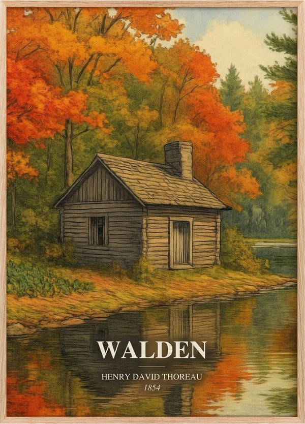 Walden Book Watercolour Illustration by Henry David Thoreau