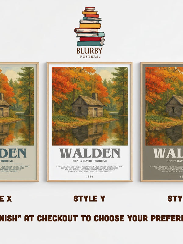Walden bookish print in frame leaning in hallway – non fiction wall art