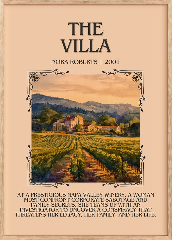 The Villa Minimalist Book Poster by Nora Roberts