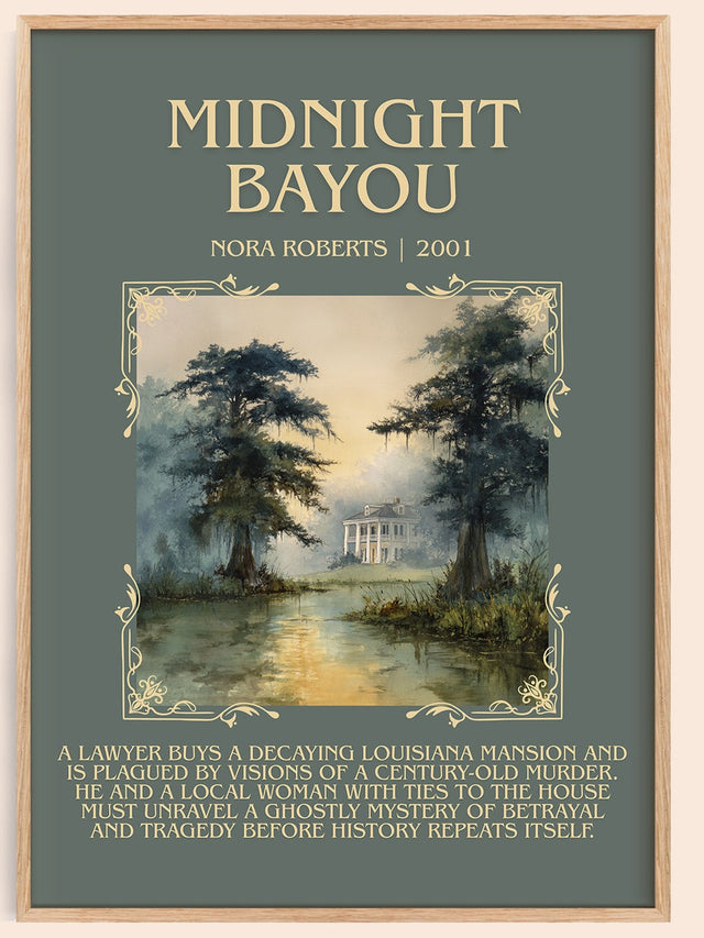 Midnight Bayou Minimalist Book Poster by Nora Roberts