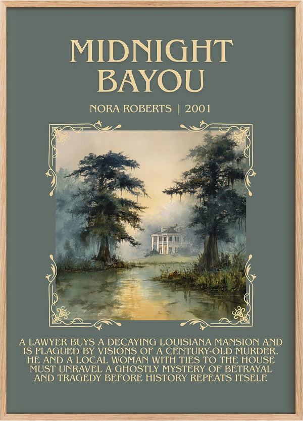 Midnight Bayou Minimalist Book Poster by Nora Roberts