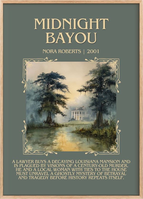 Midnight Bayou Minimalist Book Poster by Nora Roberts