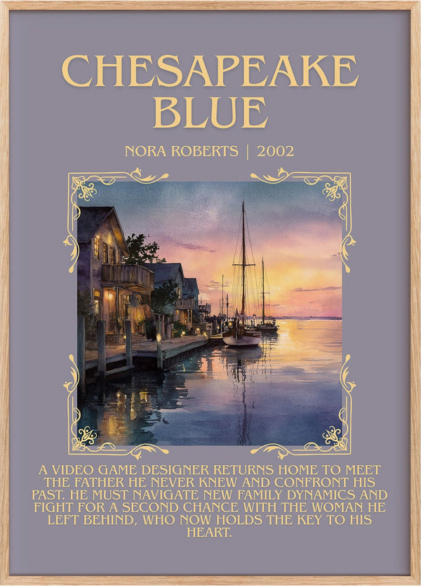 Chesapeake Blue Minimalist Book Poster by Nora Roberts