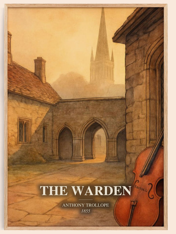 The Warden watercolour book poster by Anthony Trollope – framed literary art print