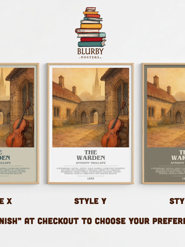 The Warden bookish print in frame leaning in hallway – classic literature wall art