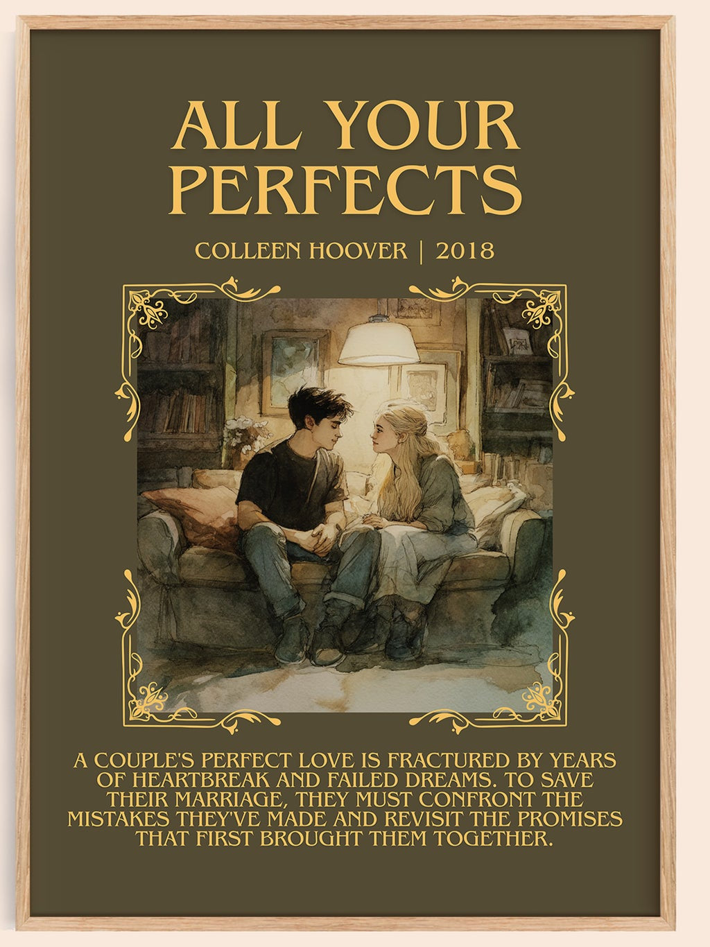 All Your Perfects minimalist book poster by Colleen Hoover – framed literary art print