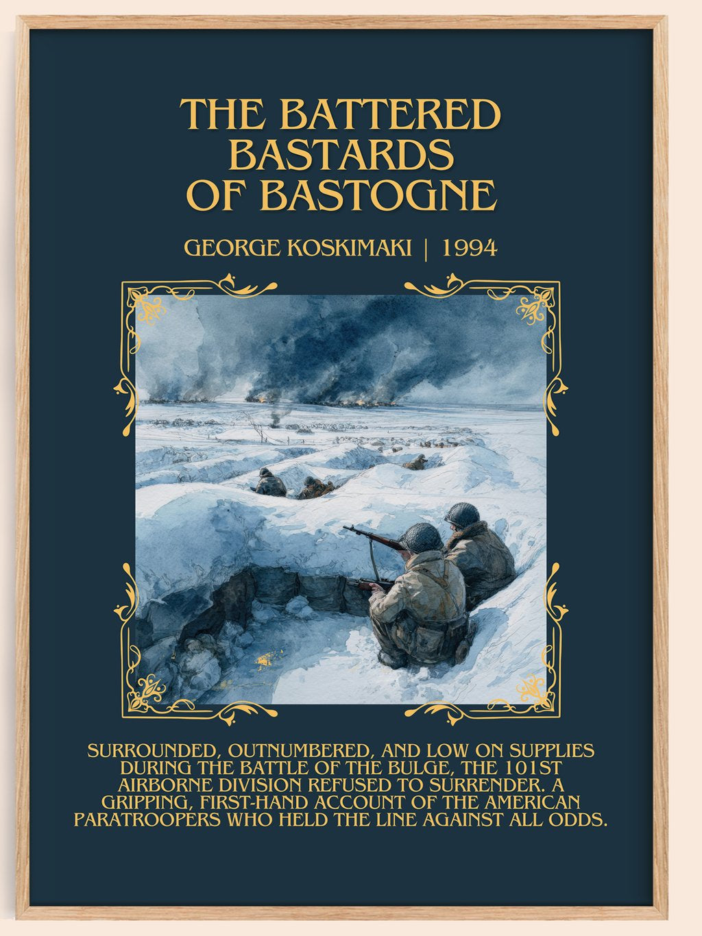Battered Bastards Of Bastogne Minimalist Book Poster by G. Koskimaki – book poster