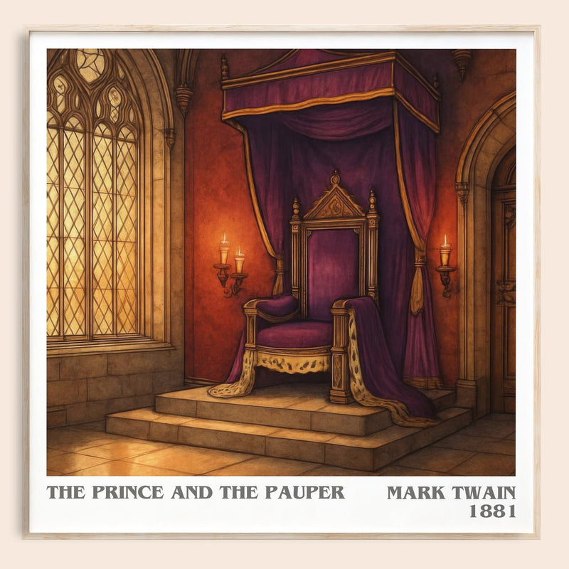 The Prince And The Pauper literary book poster by Mark Twain – framed literary art print