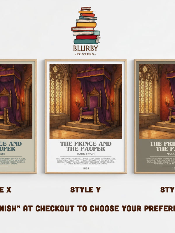The Prince And The Pauper bookish print in frame leaning in hallway – historical fiction wall art