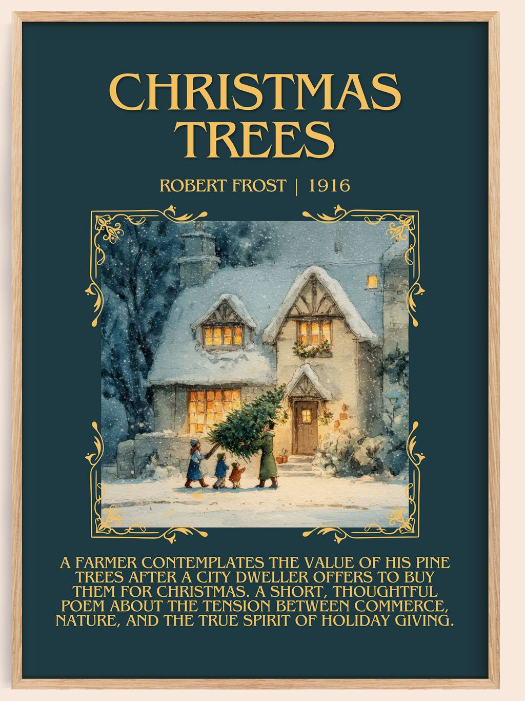 Christmas Trees Minimalist Book Poster by Robert Frost – book poster