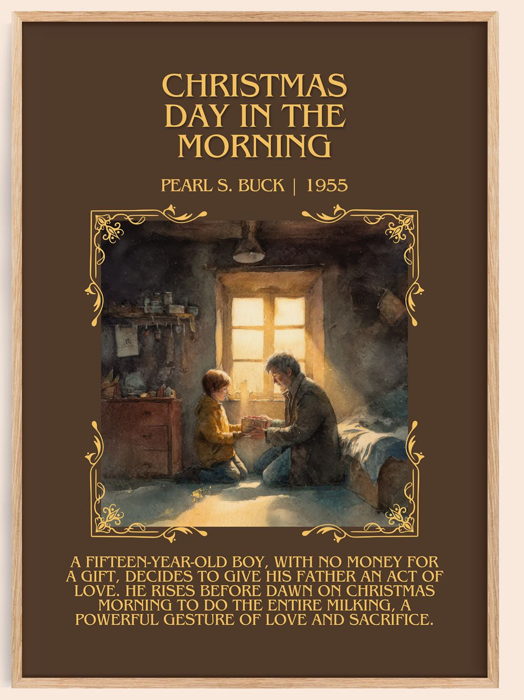 Christmas Day In The Morning Minimalist Book Poster by Pearl S. Buck – book poster