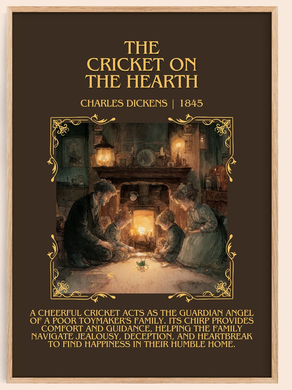 The Cricket On The Hearth Minimalist Book Poster by Charles Dickens – book poster