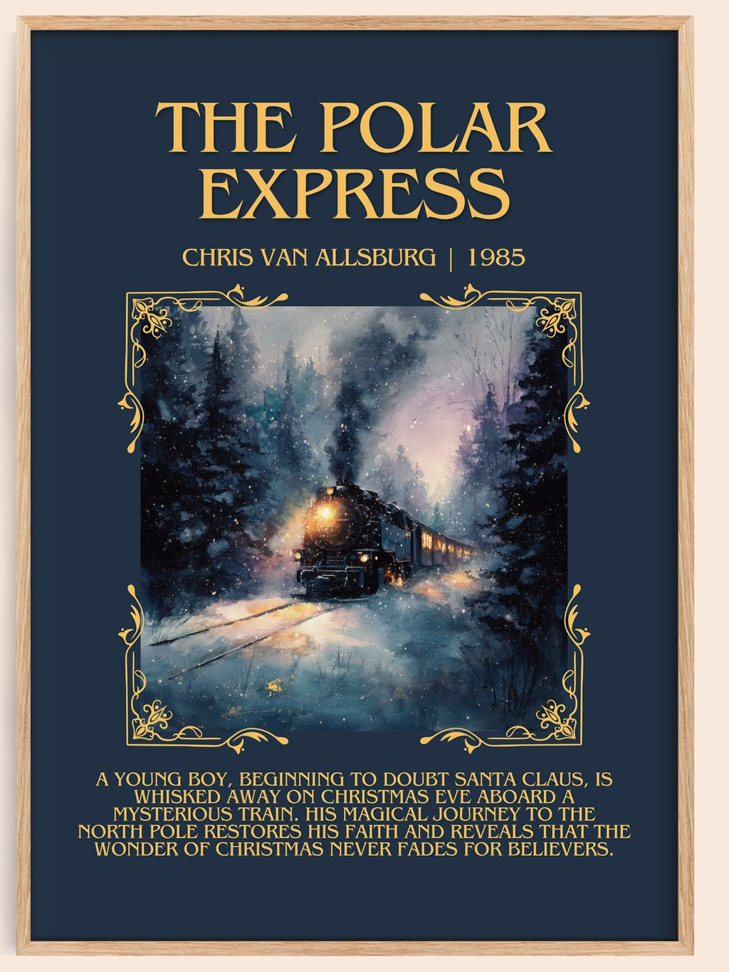 The Polar Express Minimalist Book Poster by Chris Van Allsburg – book poster