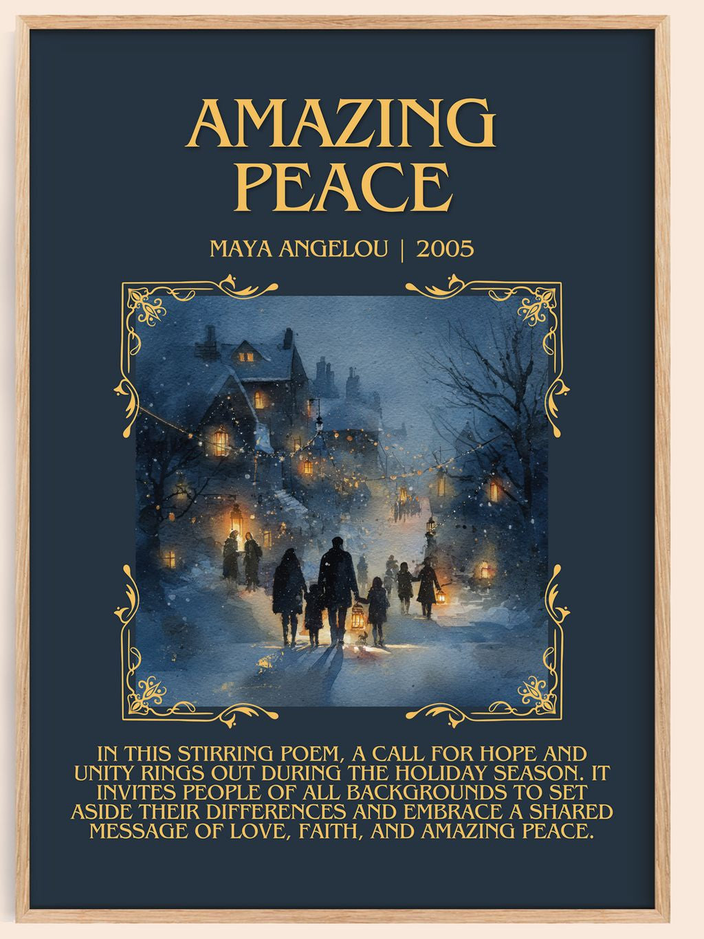 Amazing Peace Minimalist Book Poster by Maya Angelou – book poster