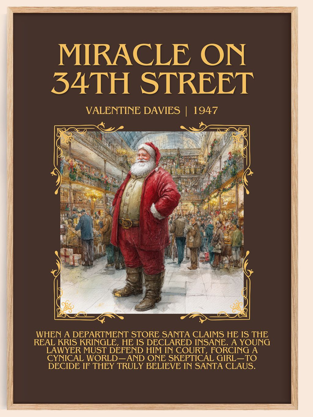 Miracle On 34Th Street Minimalist Book Poster by Valentine Davies – book poster