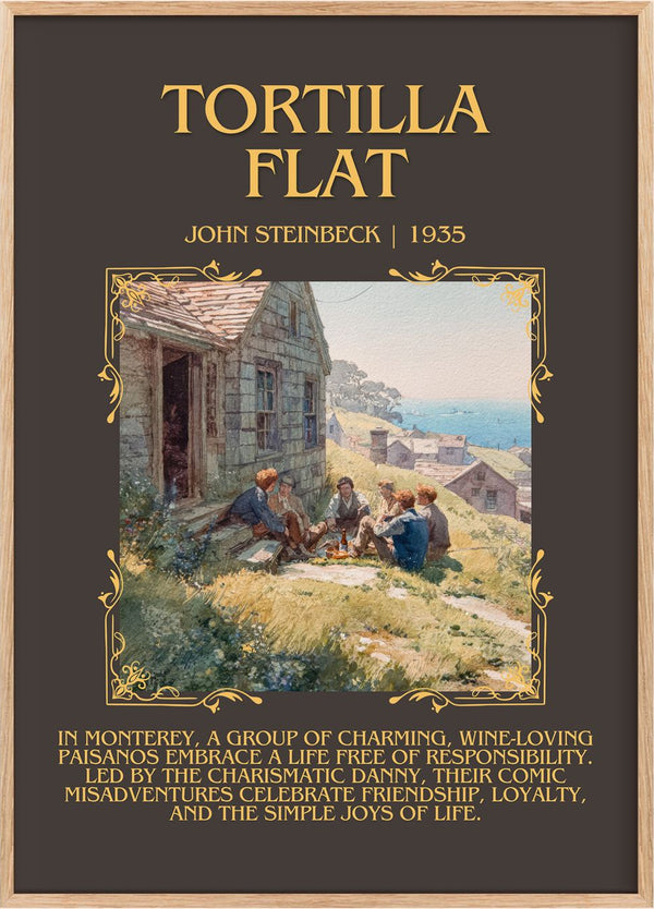 Tortilla Flat Minimalist Book Poster by John Steinbeck