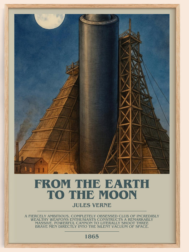 From The Earth To The Moon Bookish Wall Art by Jules Verne