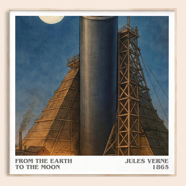 From The Earth To The Moon Literary Art Print by Jules Verne