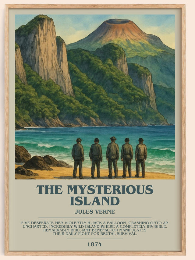 The Mysterious Island Bookish Wall Art by Jules Verne