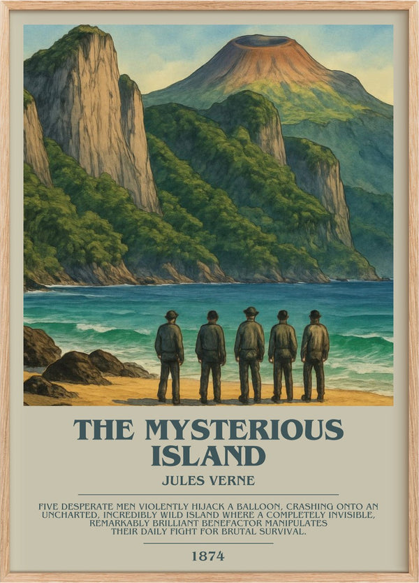 The Mysterious Island Bookish Wall Art by Jules Verne