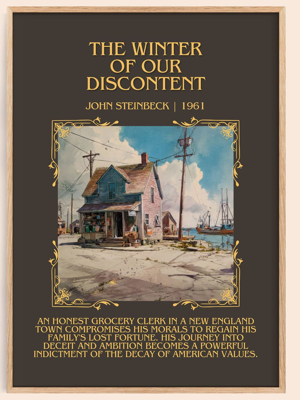 The Winter Of Our Discontent Minimalist Book Poster by John Steinbeck – book poster