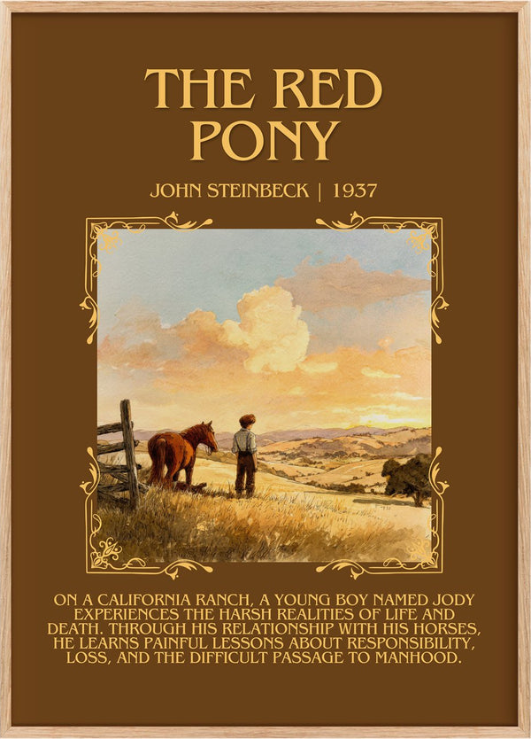 The Red Pony Minimalist Book Poster by John Steinbeck