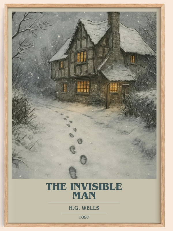 The Invisible Man book cover book poster by H.G. Wells – framed literary art print