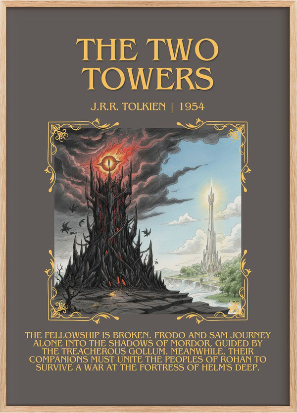 The Two Towers Minimalist Book Poster by J.R.R. Tolkien