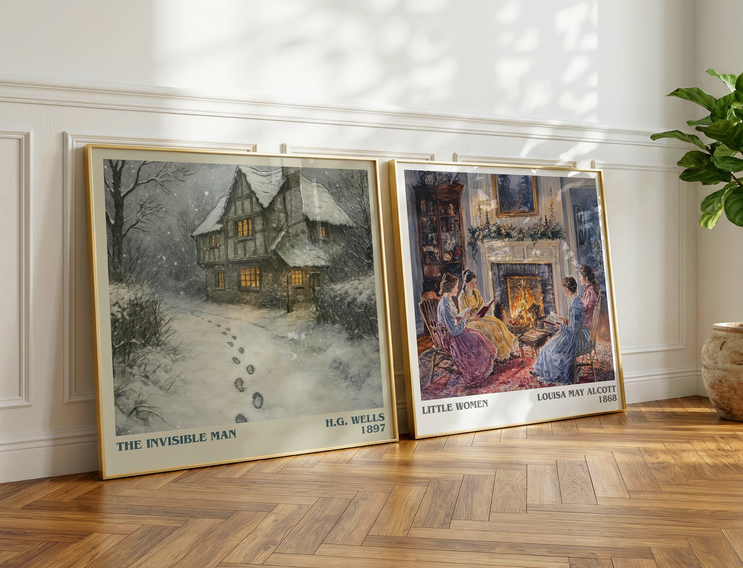 The Invisible Man literary print on bookshelf – H.G. Wells fan gift