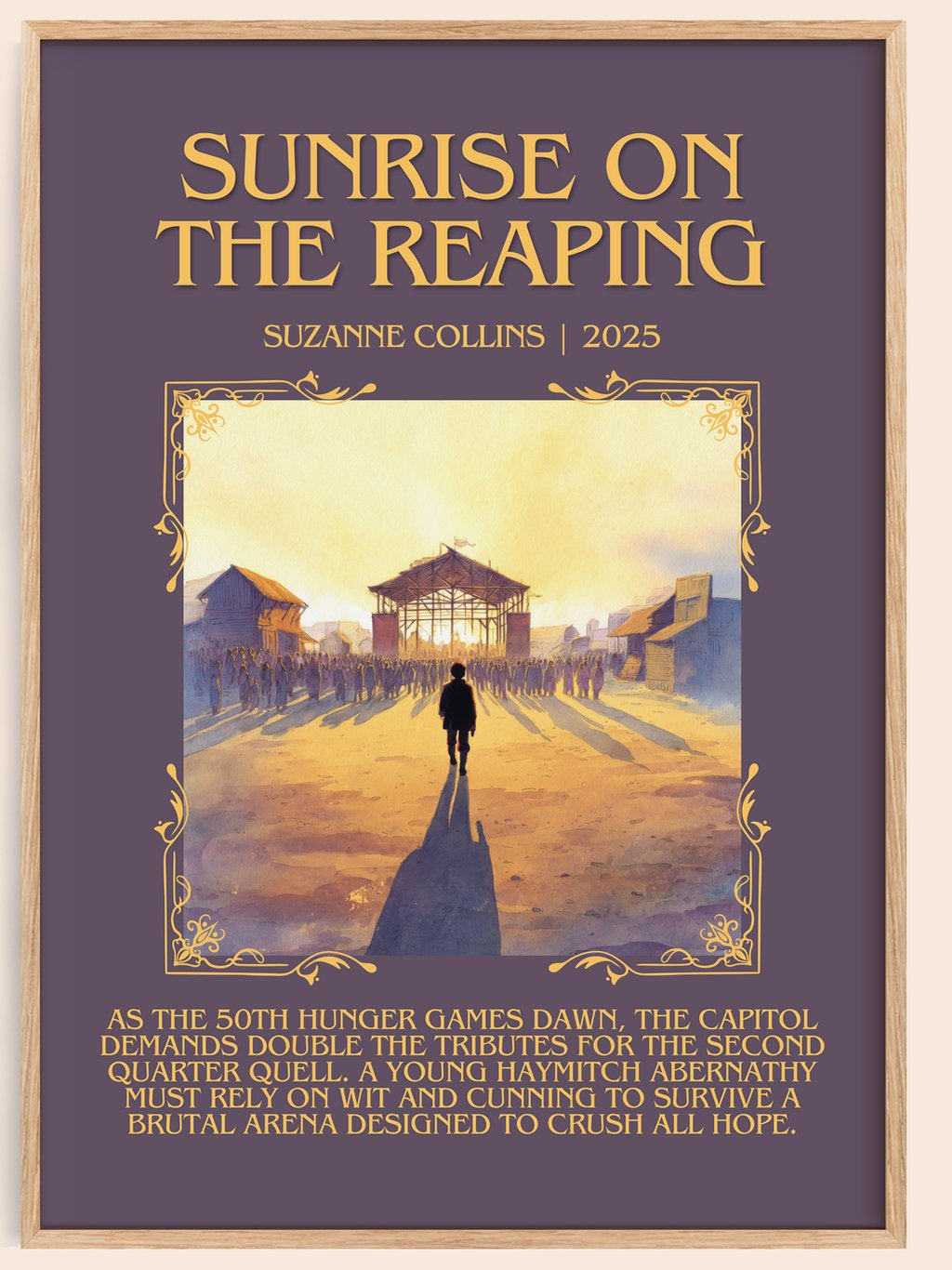 Sunrise On The Reaping Minimalist Book Poster by Suzanne Collins – book poster