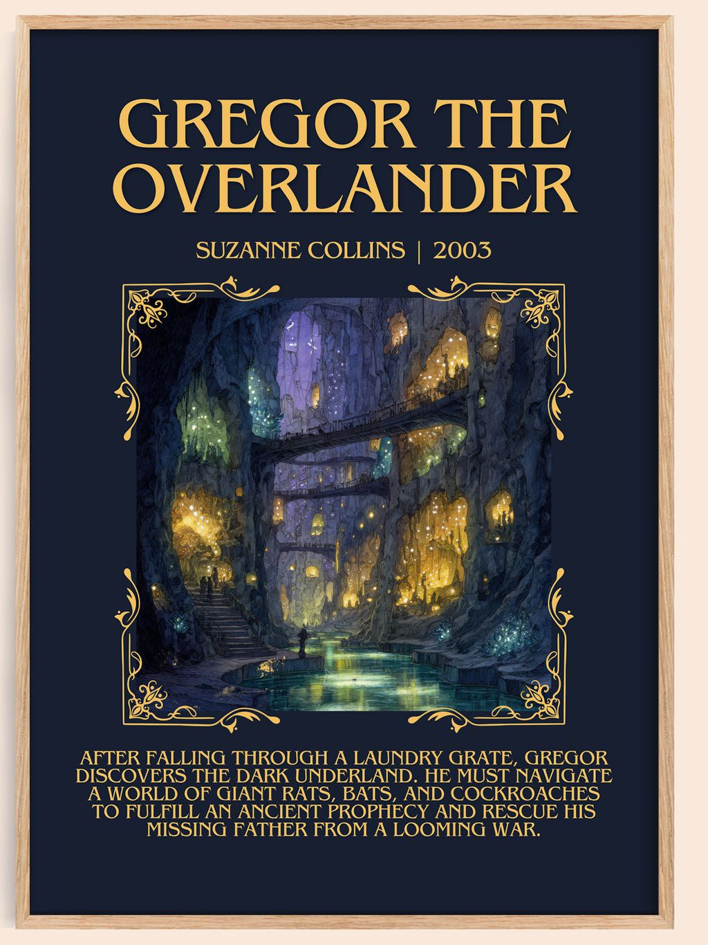 Gregor The Overlander Minimalist Book Poster by Suzanne Collins – book poster