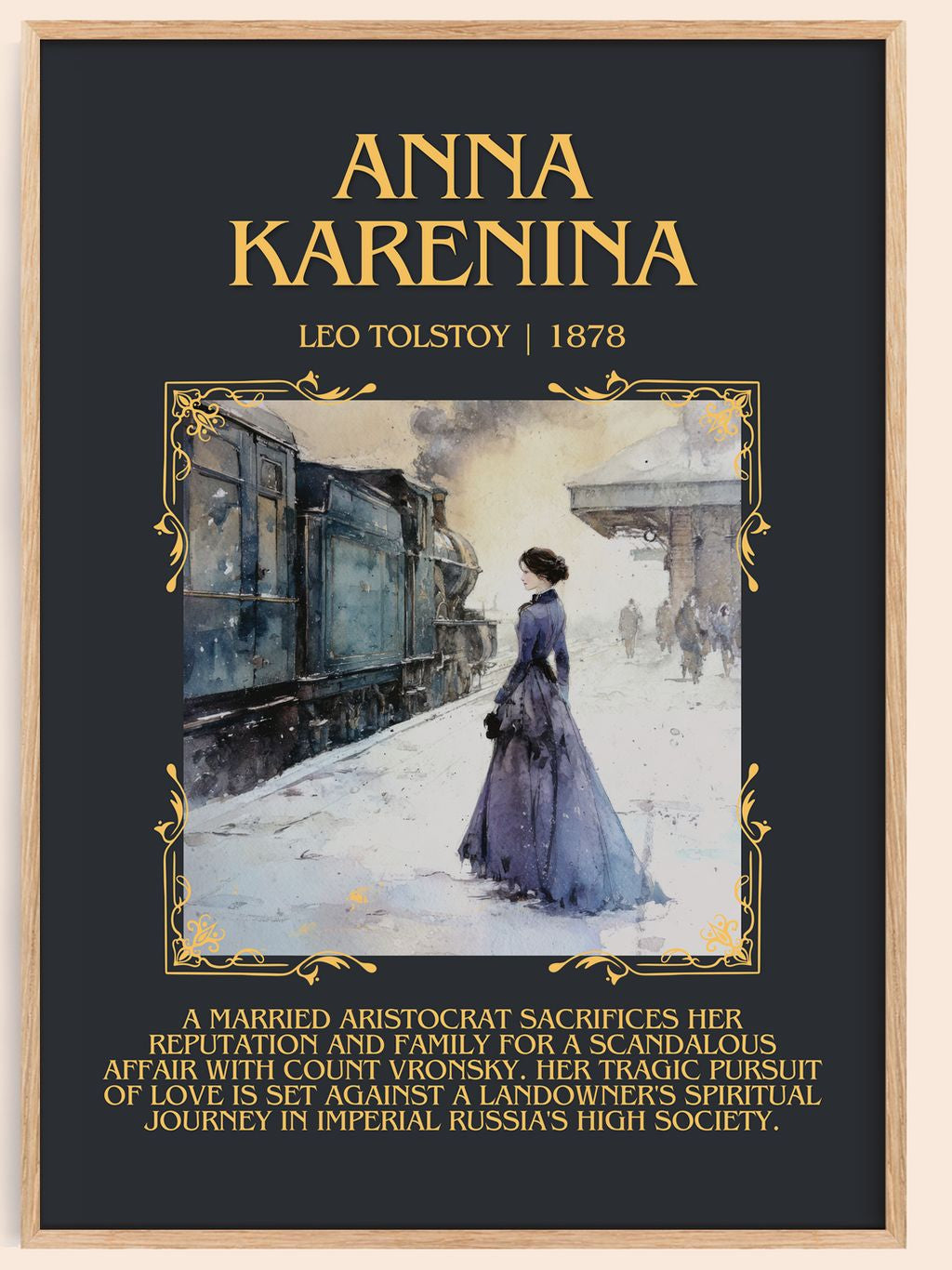 Anna Karenina Minimalist Book Poster by Leo Tolstoy – book poster