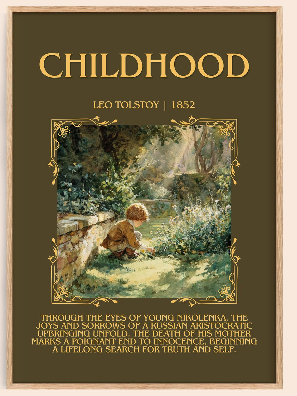 Childhood Minimalist Book Poster by Leo Tolstoy – book poster