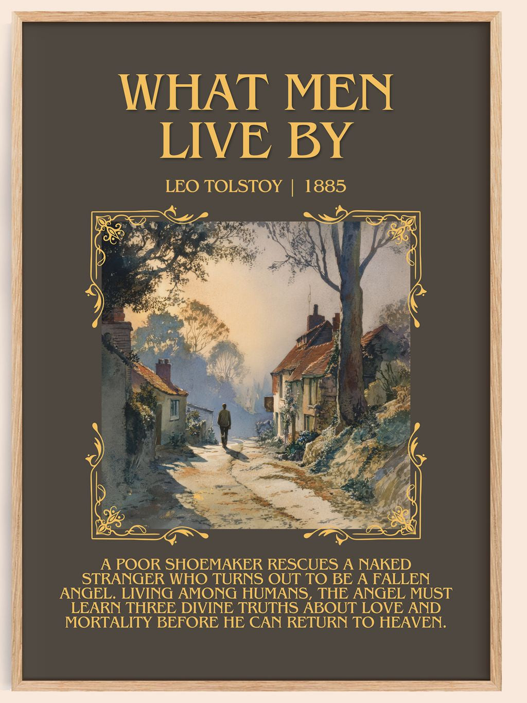 What Men Live By Minimalist Book Poster by Leo Tolstoy – book poster