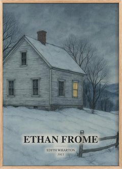 Ethan Frome Book Watercolour Illustration by Edith Wharton