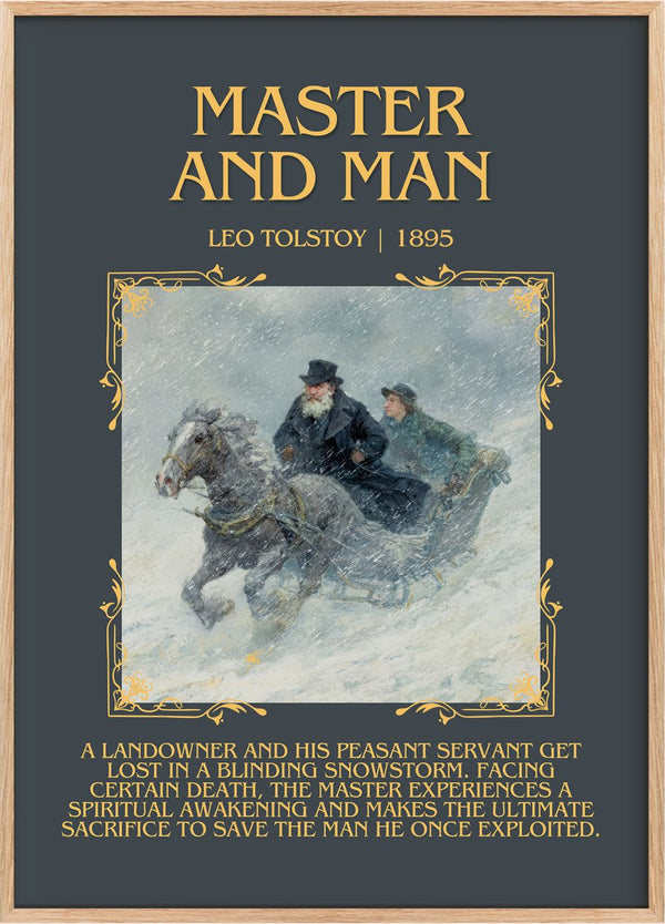 Master And Man Minimalist Book Poster by Leo Tolstoy