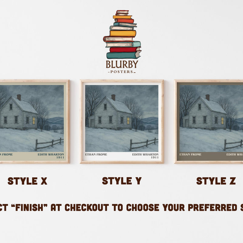 Ethan Frome literary print in frame leaning in hallway – classic literature wall art