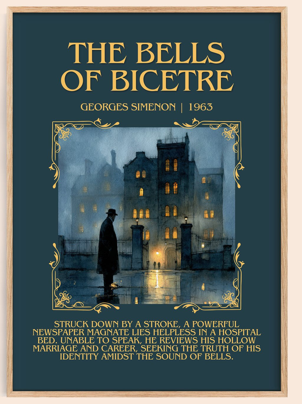 The Bells Of Bicêtre Minimalist Book Poster by Georges Simenon – book poster
