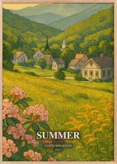 Summer Book Watercolour Illustration by Edith Wharton