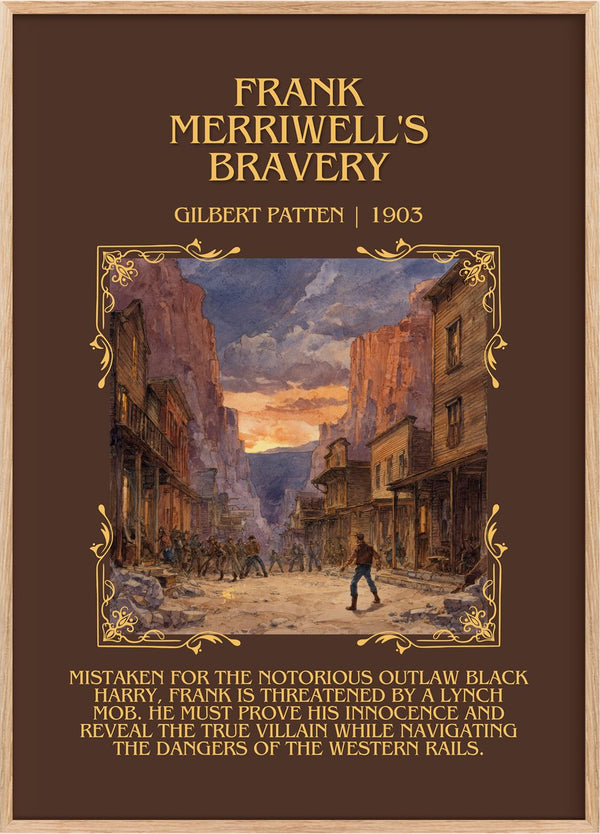 Frank Merriwell's Bravery Minimalist Book Poster by Gilbert Patten