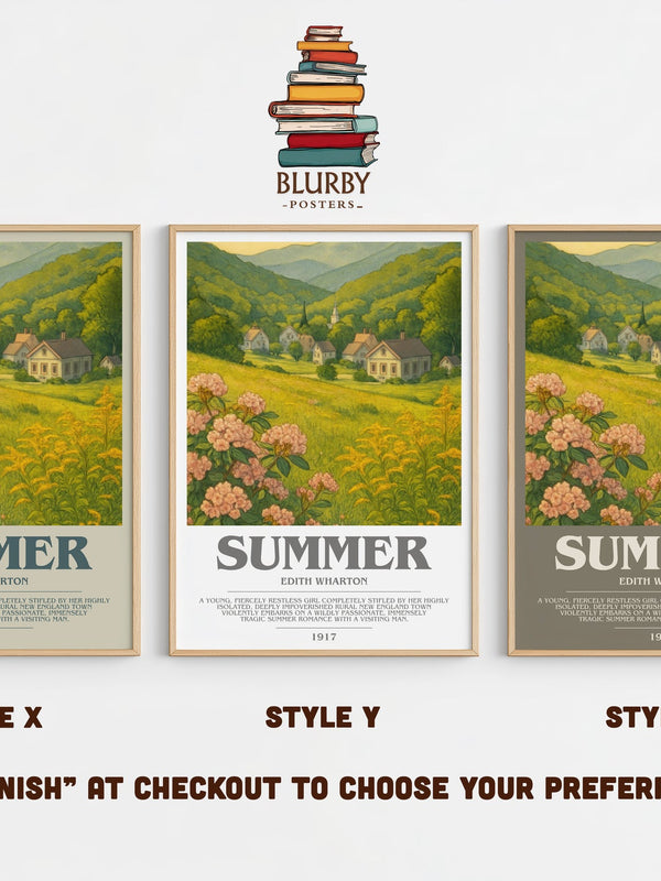 Summer bookish print in frame leaning in hallway – romance wall art
