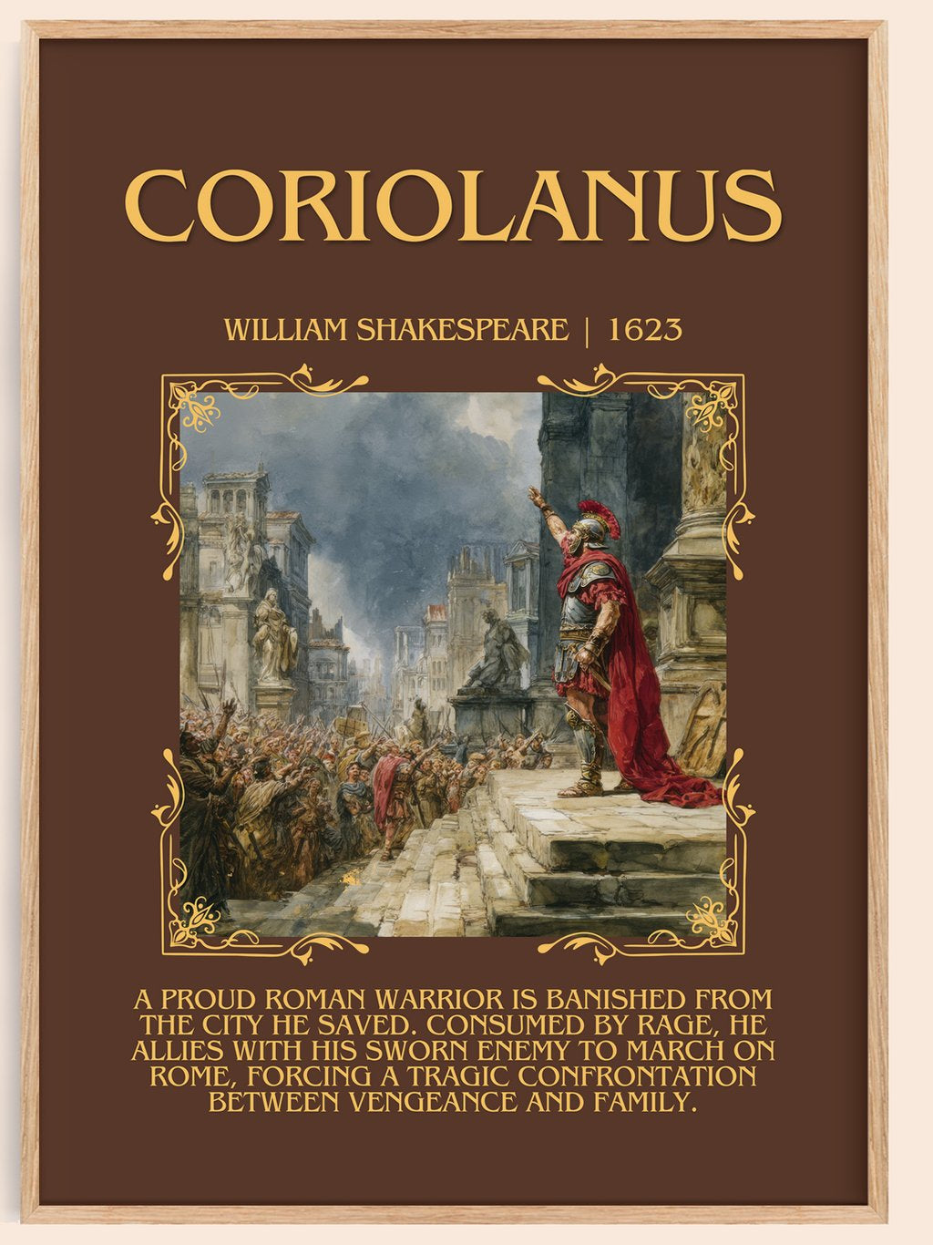 Coriolanus Minimalist Book Poster by William Shakespeare – book poster