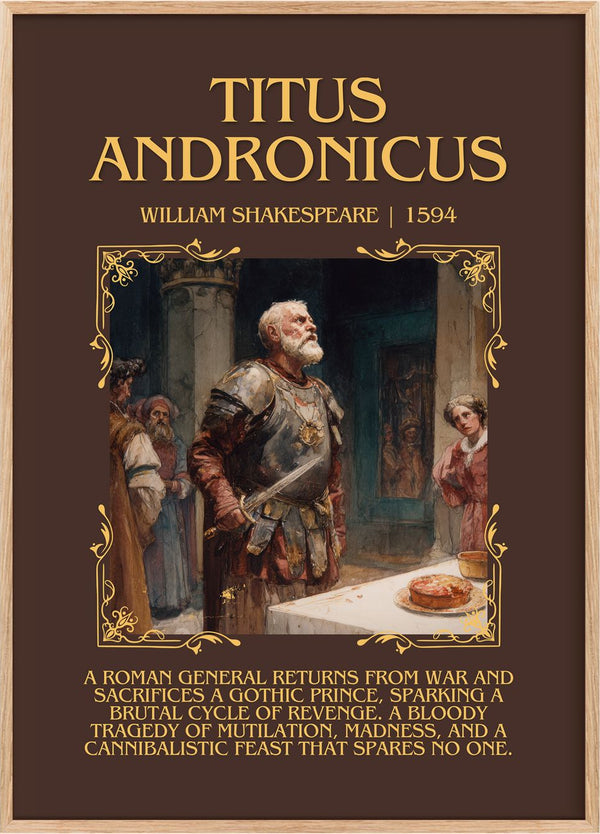 Titus Andronicus Minimalist Book Poster by William Shakespeare