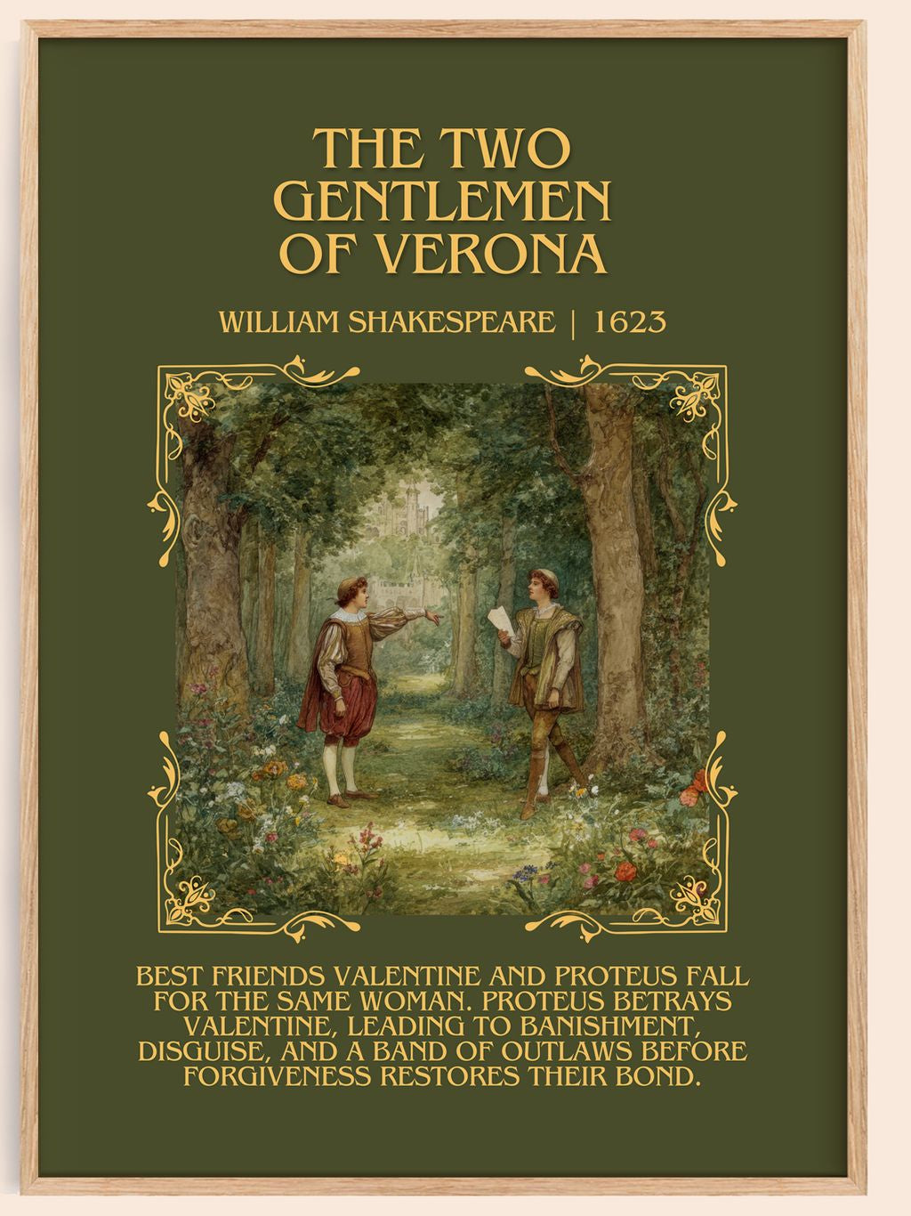 Two Gentlemen Of Verona Minimalist Book Poster by William Shakespeare – book poster