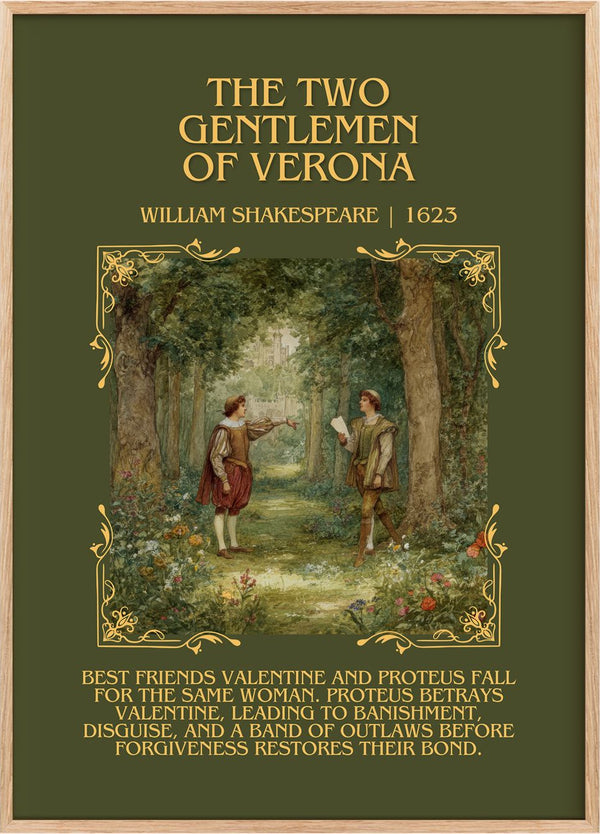Two Gentlemen Of Verona Minimalist Book Poster by William Shakespeare